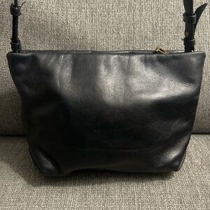 J. Crew Classic Black Leather Crossbody Bag
